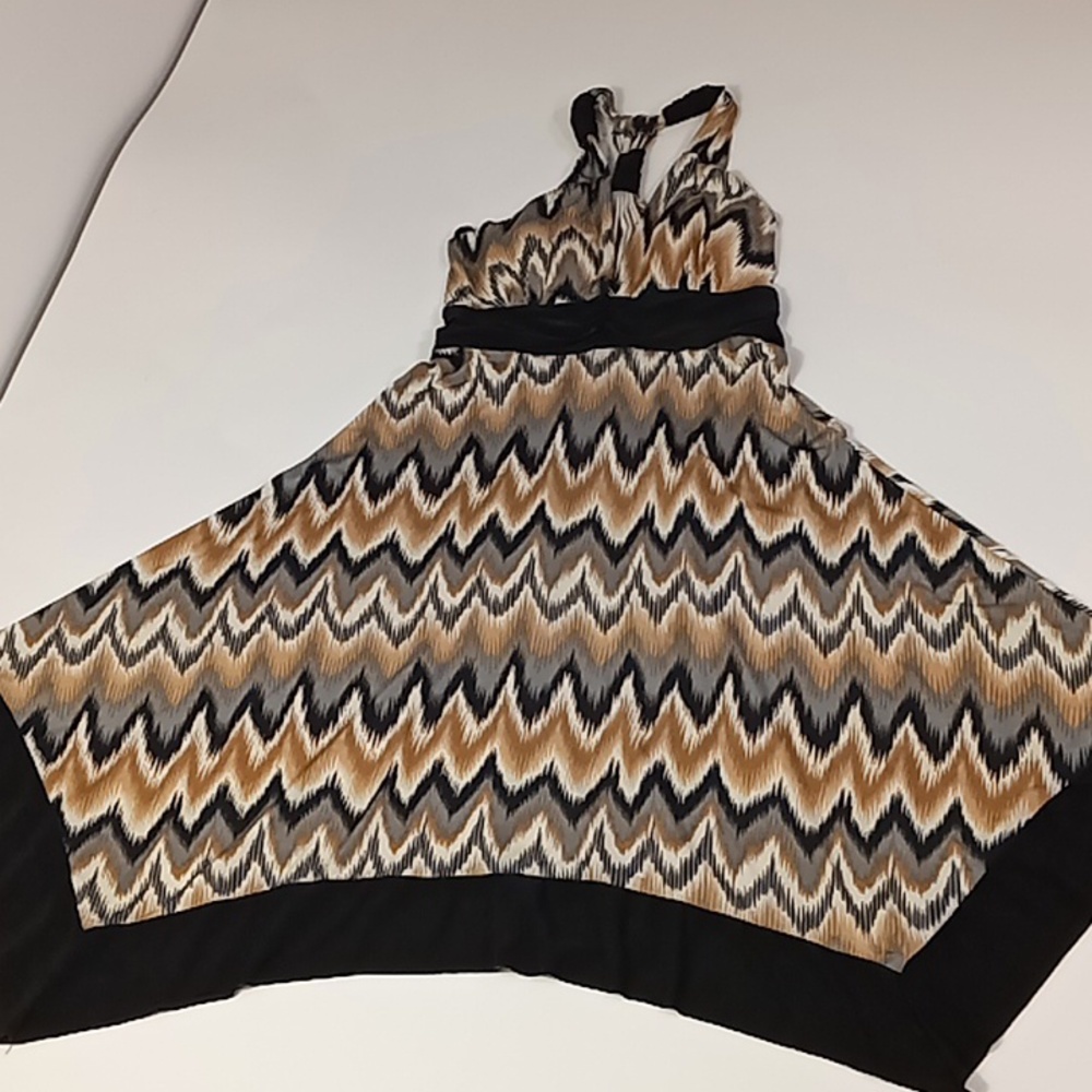 Purple Rain Halter Dress Chevron Design Size Medium